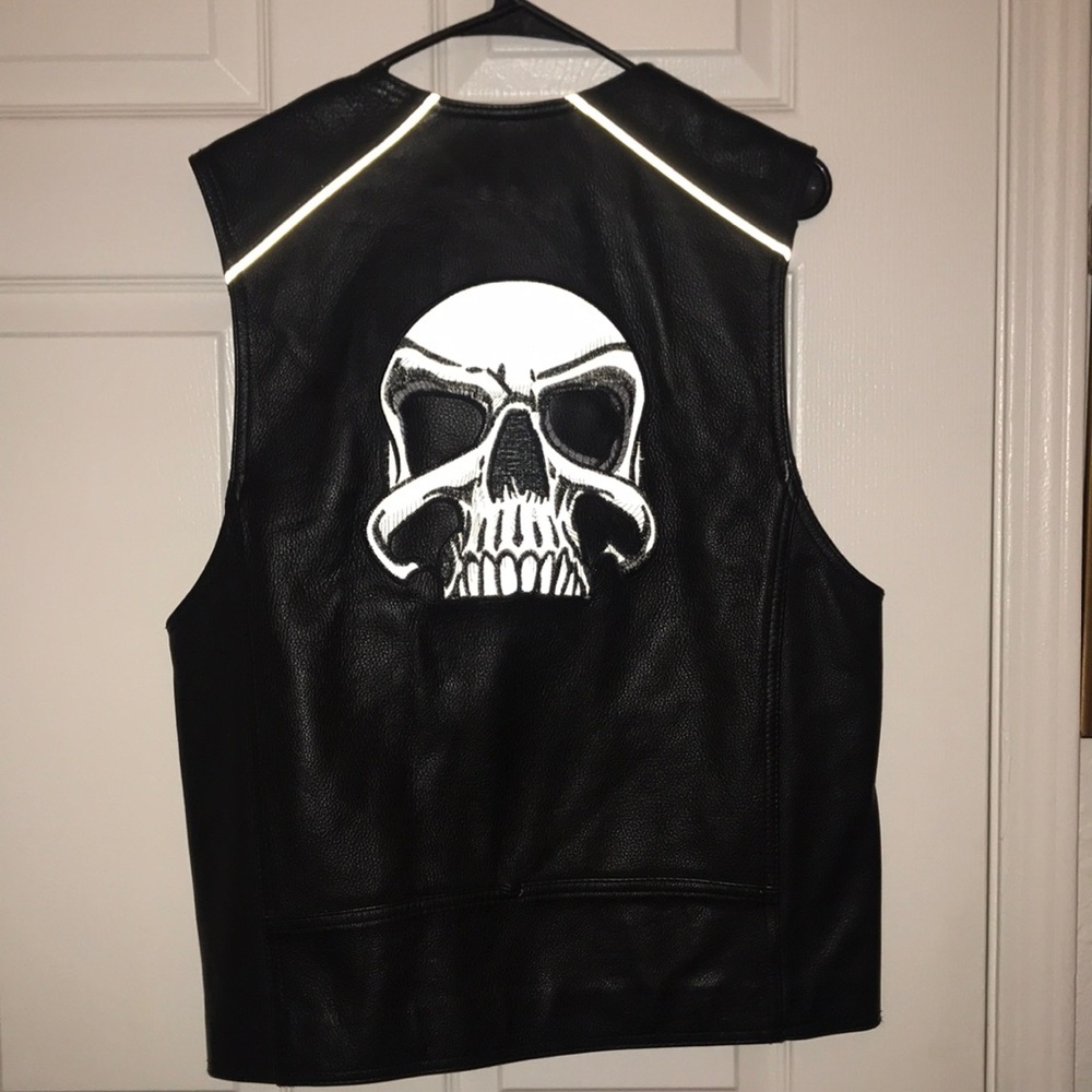 Leather skull vest